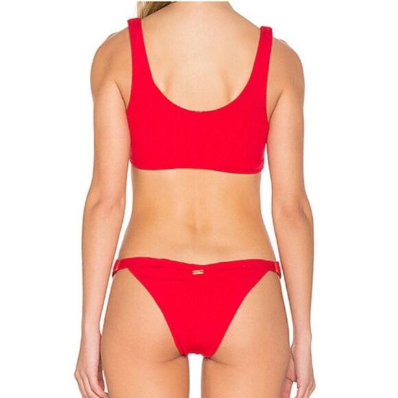 Revolve Beach Bunny Rib Tide Skimpy Bottom in Red, M - Picture 2 of 10